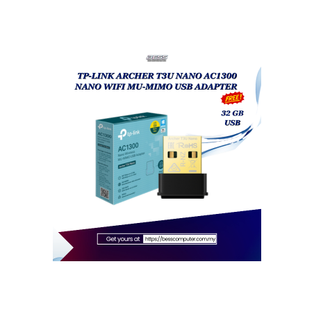 TP-LINK ARCHER T3U NANO AC1300 NANO WIFI MU-MIMO USB ADAPTER