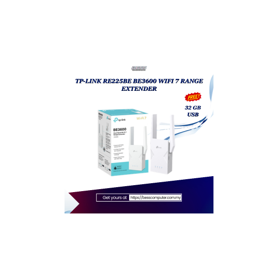 TP-LINK RE225BE BE3600 WIFI 7 RANGE EXTENDER