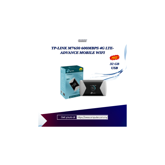 TP-LINK M7650 600MBPS 4G LTE-ADVANCE MOBILE WIFI