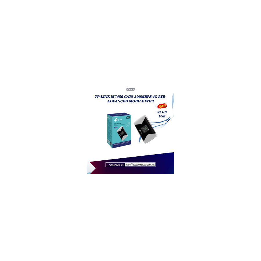TP-LINK M7450 CAT6 300MBPS 4G LTE-ADVANCED MOBILE WIFI