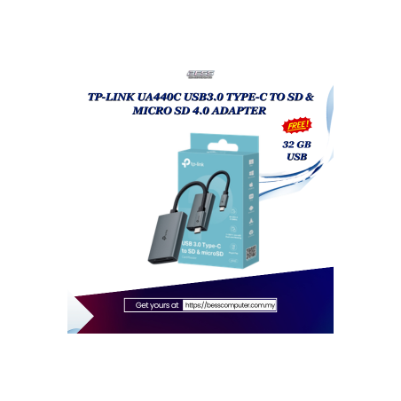 TP-LINK UA440C USB3.0 TYPE-C TO SD & MICRO SD 4.0 ADAPTER