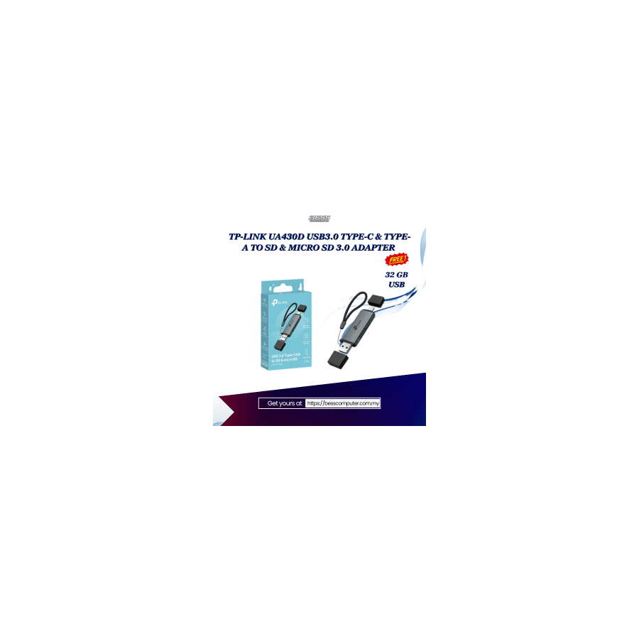 TP-LINK UA430D USB3.0 TYPE-C & TYPE-A TO SD & MICRO SD 3.0 ADAPTER