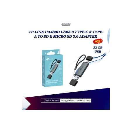 TP-LINK UA430D USB3.0 TYPE-C & TYPE-A TO SD & MICRO SD 3.0 ADAPTER
