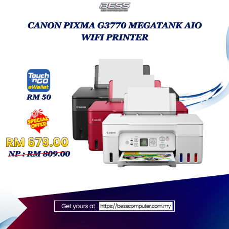 CANON PIXMA G3770 MEGATANK AIO WIFI PRINTER