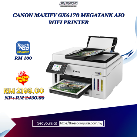 CANON MAXIFY GX6170 MEGATANK AIO WIFI PRINTER