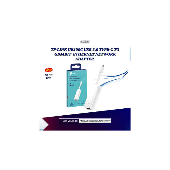 TP-LINK UE300C USB 3.0 TYPE-C TO GIGABIT  ETHERNET NETWORK ADAPTER