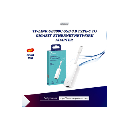TP-LINK UE300C USB 3.0 TYPE-C TO GIGABIT  ETHERNET NETWORK ADAPTER
