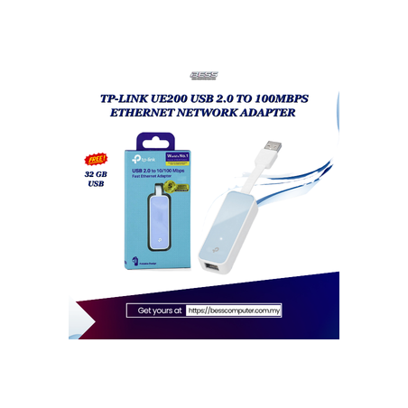 TP-LINK UE200 USB 2.0 TO 100MBPS ETHERNET NETWORK ADAPTER