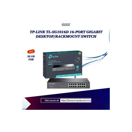 TP-LINK TL-SG1016D 16-PORT GIGABIT DESKTOP/RACKMOUNT SWITCH