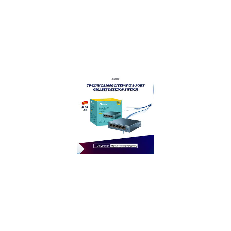 TP-LINK LS105G LITEWAVE 5-PORT GIGABIT DESKTOP SWITCH