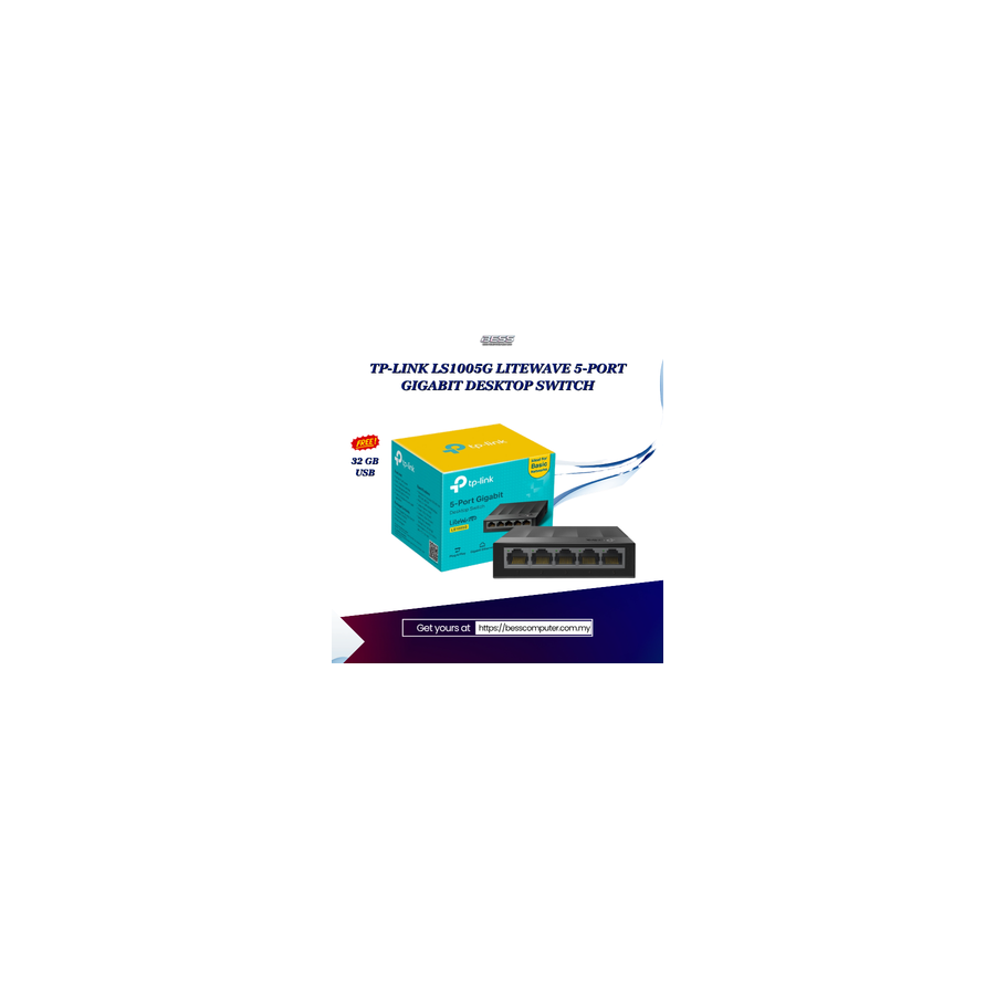 TP-LINK LS1005G LITEWAVE 5-PORT GIGABIT DESKTOP SWITCH