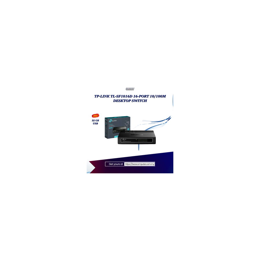 TP-LINK TL-SF1016D 16-PORT 10/100M DESKTOP SWITCH