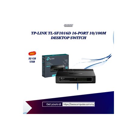 TP-LINK TL-SF1016D 16-PORT 10/100M DESKTOP SWITCH