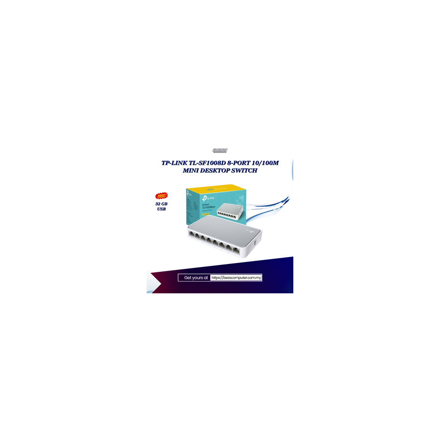 TP-LINK TL-SF1008D 8-PORT 10/100M MINI DESKTOP SWITCH