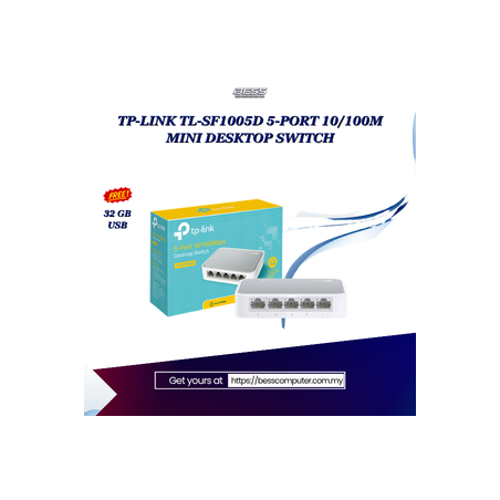 TP-LINK TL-SF1005D 5-PORT 10/100M MINI DESKTOP SWITCH