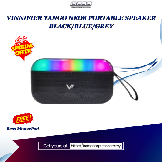 VINNIFIER TANGO NEO8 PORTABLE SPEAKER (BLACK/BLUE/GREY)