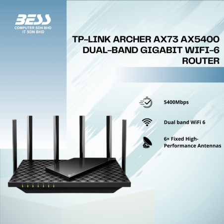 TP-LINK ACHER AX73 AX5400 DUAL-BAND GIGABIT WIFI-6 ROUTER