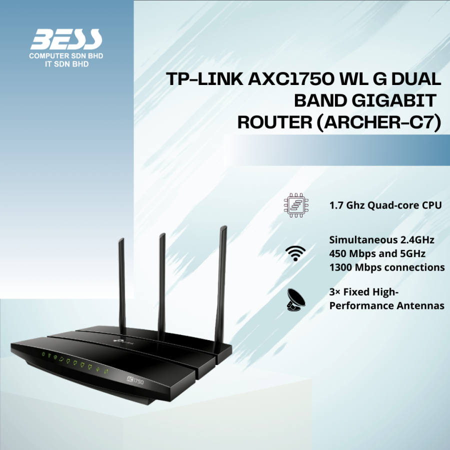 TP-LINK AXC1750 WL G DUAL BAND GIGABIT ROUTER (ACHER-C7)