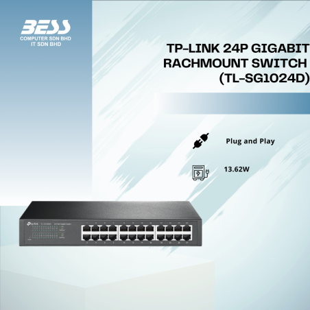 TP-LINK 24P GIGABIT RACHMOUNT SWITCH (TL-SG1024D)