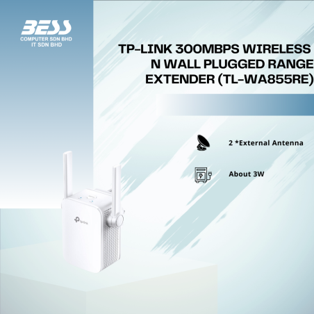 TP-LINK 300MBPS WIRELESS N WALL PLUGGED RANGE EXTENDER